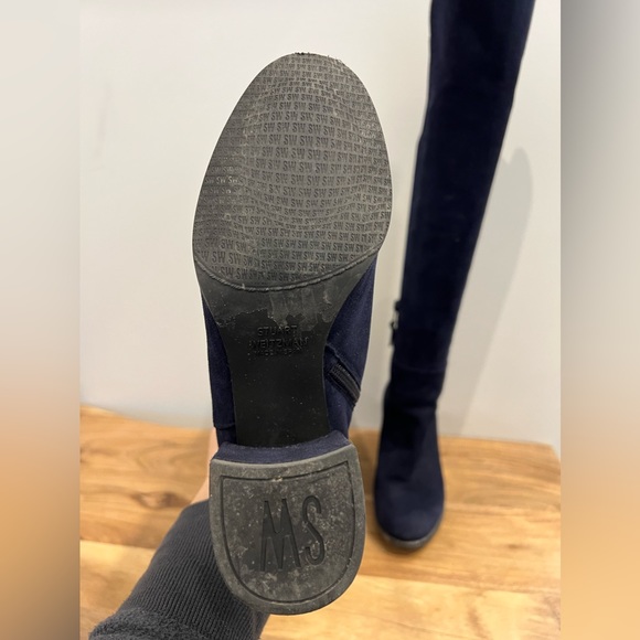 Stuart Weitzman all suede knee high boots US size 4 in dark navy - Picture 4 of 4